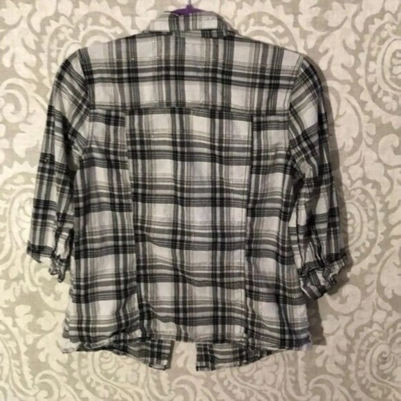 Arizona sz L Juniors Roll Sleeve Button Down Shirt - Picture 2 of 7